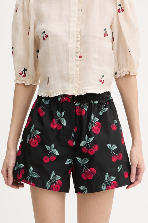 Twinset šortky dámske bavlnené čierne high waist 261TT2596