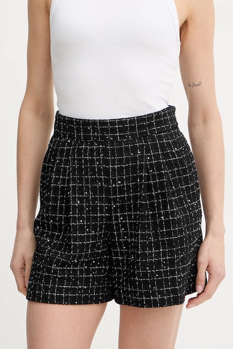 Luisa Spagnoli szorty Atomica damskie kolor czarny z aplikacją high waist 543138