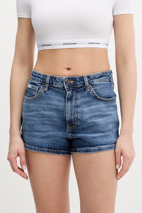 Guess Jeans kratke hlače ženske traper plave W5YD0Y D5R11