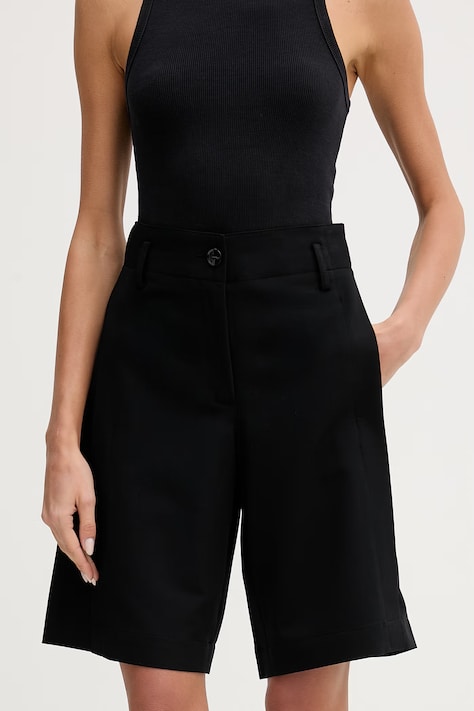 Sisley bermudy damskie czarne high waist 4KVXL901V