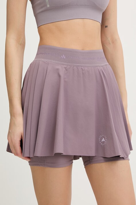 adidas by Stella McCartney spódnica plisowana fioletowa gładka JY8149