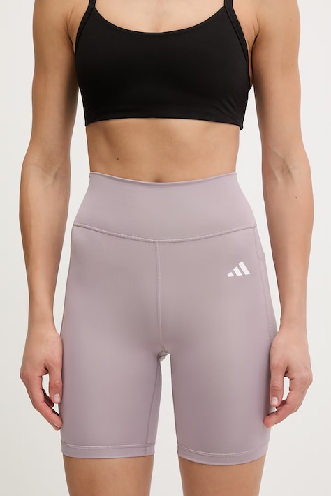 adidas Performance szorty sportowe damskie fioletowe regular waist JZ0832