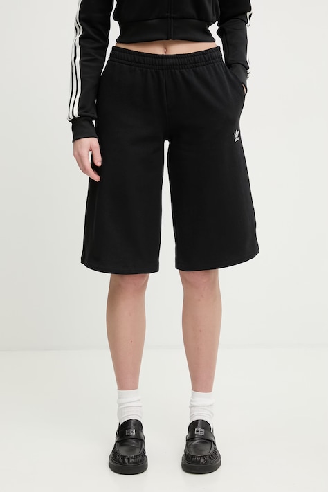 adidas Originals szorty damskie bawełniane czarne regular waist KC9165