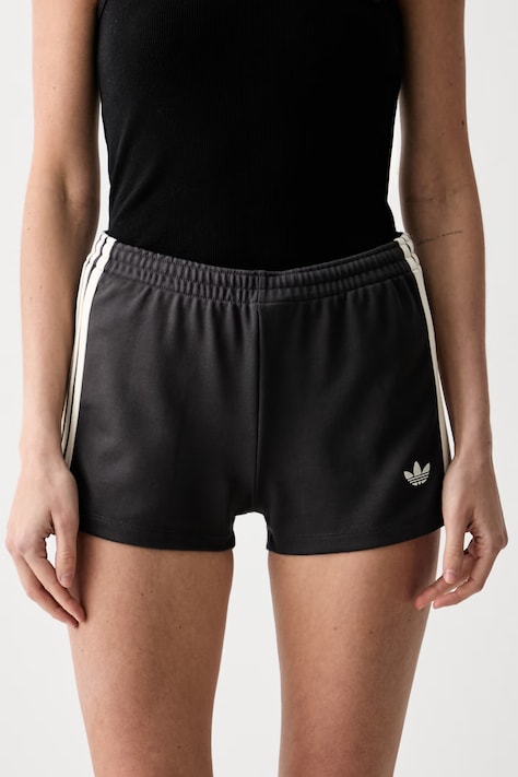 adidas Originals pantaloni scurți de trening pentru femei gri high waist KU9205