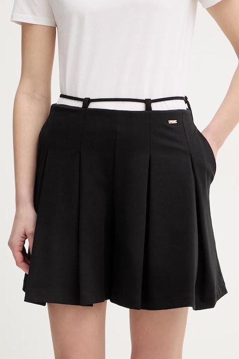 Fracomina pantaloni scurți culoarea negru, uni, high waist, FJ26SV6002W84201