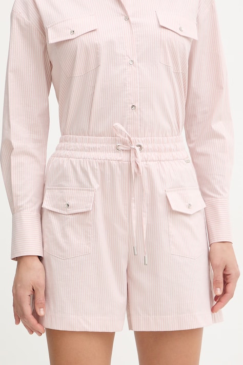 Fracomina szorty damskie kolor różowy wzorzyste high waist FS26SV6004W520N8