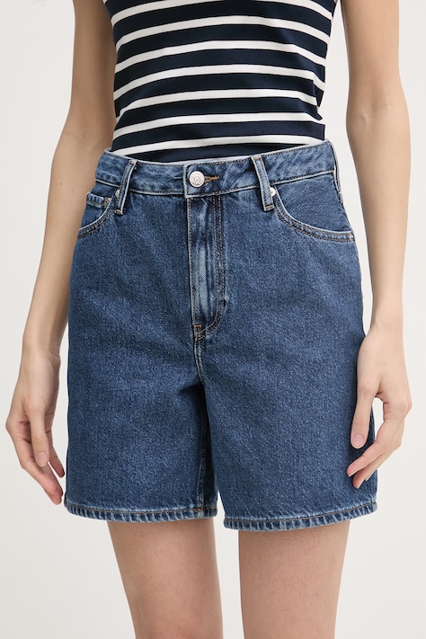 Tommy Hilfiger šortky dámské džínové námořnická modř high waist WW0WW48598