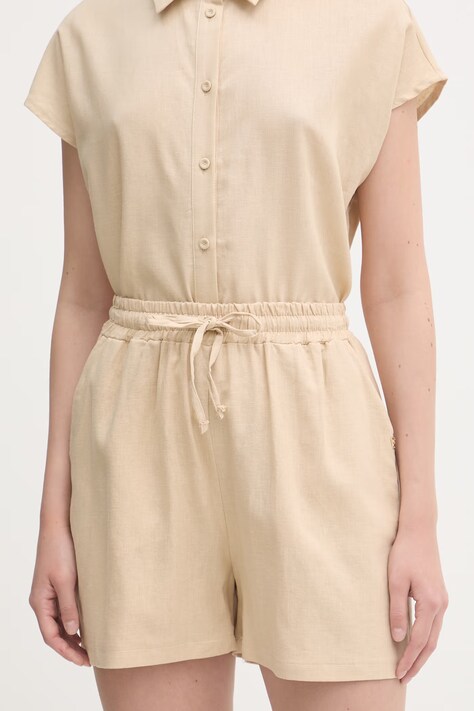 Gaudi szorty damskie beżowe high waist 611BD25046