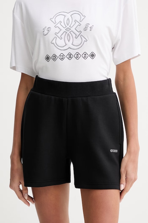 Guess szorty damskie NAT czarne high waist V6GD13 K3087