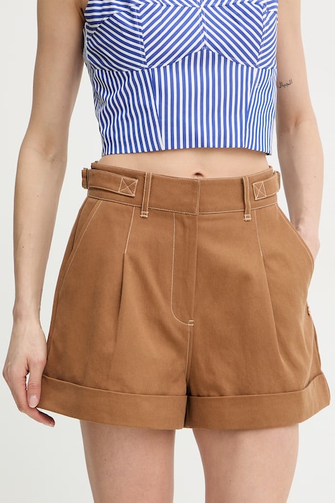 Guess szorty damskie CORELINE brązowe high waist W6GD24 W1806