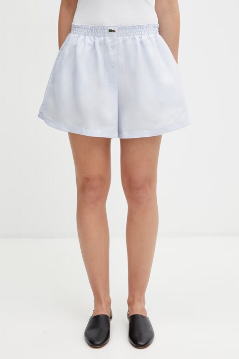 Lacoste pantaloni scurți cu in de femei albaștri FF1428