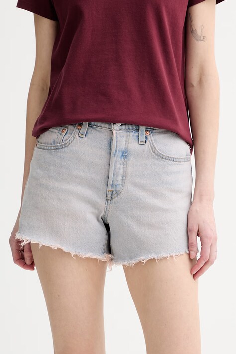 Levi's szorty jeansowe 501® CURVE damskie kolor różowy gładkie high waist 005DP