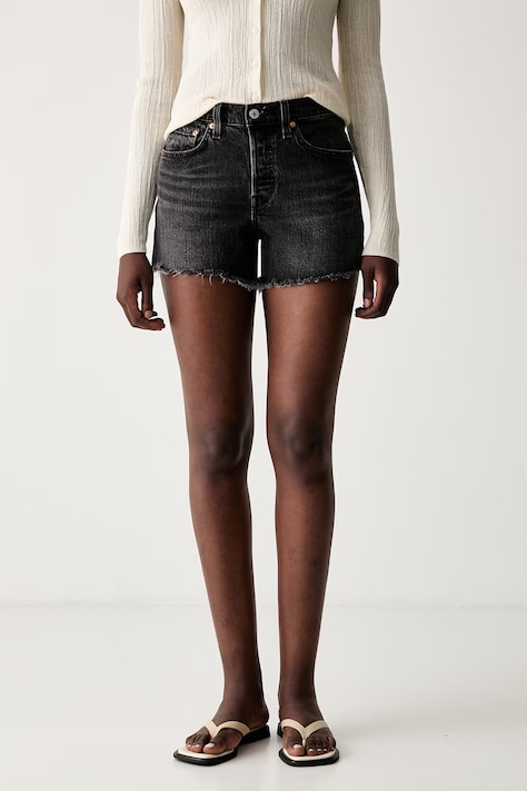Levi's szorty damskie jeansowe 501® CURVE czarne high waist 005DP