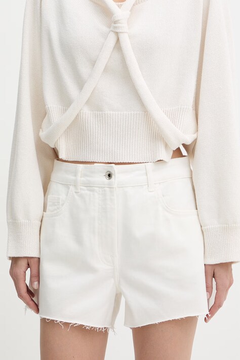 Patrizia Pepe szorty damskie jeansowe białe regular waist 2P1744 D107