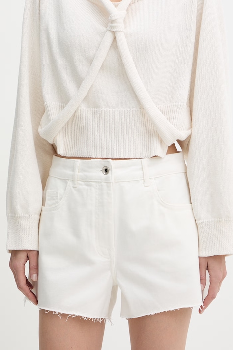 Patrizia Pepe szorty damskie jeansowe białe regular waist 2P1744 D107