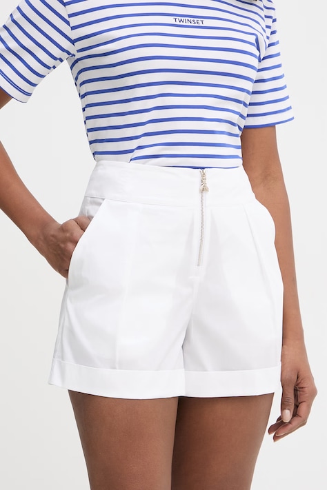 Patrizia Pepe шорты для женщин из хлопка белые high waist 2P1751 A9B9