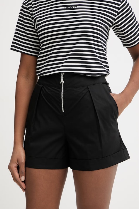 Patrizia Pepe szorty damskie bawełniane czarne high waist 2P1751 A9B9