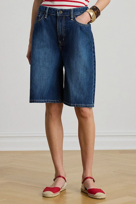 Lauren Ralph Lauren bermudy damskie jeansowe granatowe 200P13594