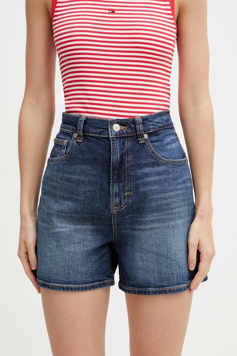 Tommy Jeans szorty damskie jeansowe granatowe DW0DW22688