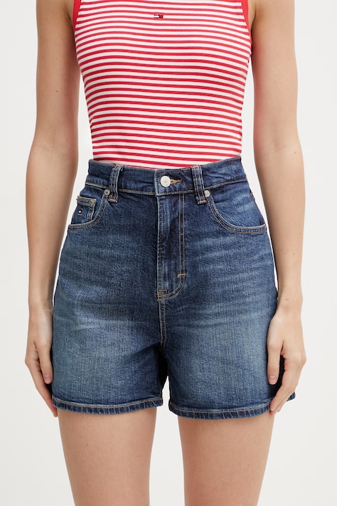Tommy Jeans szorty damskie jeansowe granatowe DW0DW22688