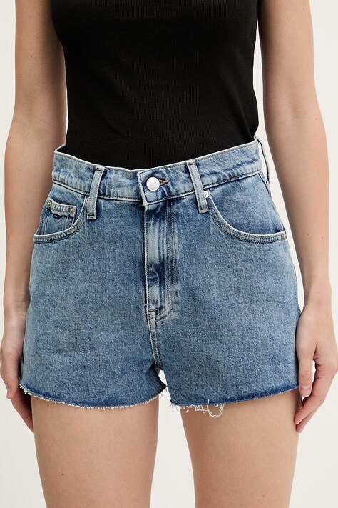 Tommy Jeans szorty damskie jeansowe niebieskie high waist DW0DW22691