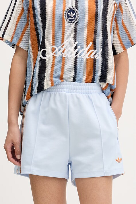 adidas Originals σορτς επίσημα Γυναικεία με βαμβάκι μπλε ψηλή KY3166
