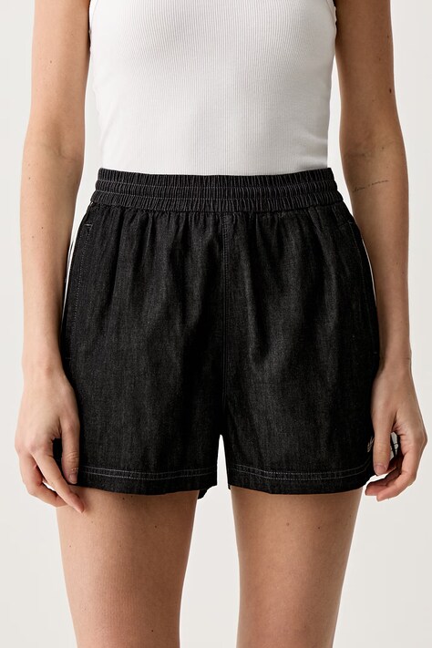 adidas Originals σορτς γυναικεία βαμβακερά μαύρα ψηλά KY3171