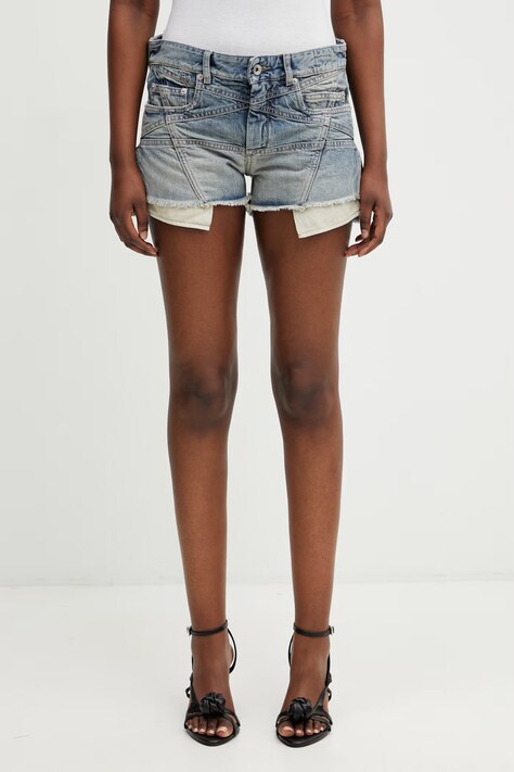 Rick Owens DRKSHDW szorty jeansowe damskie niebieskie regular waist DS01F4300.DWBET2