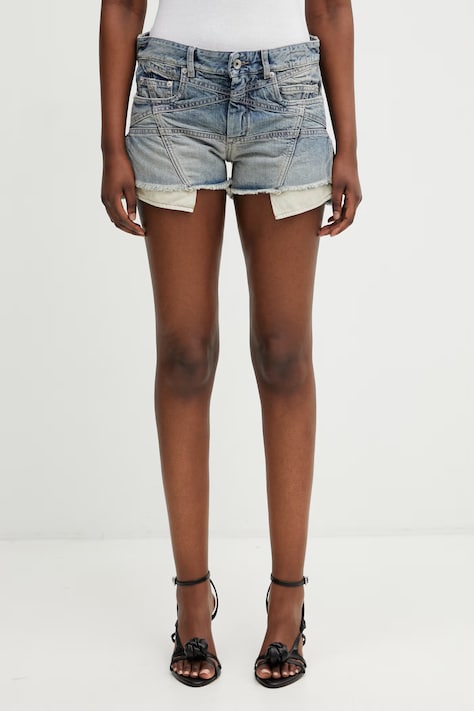 Rick Owens DRKSHDW szorty jeansowe damskie niebieskie regular waist DS01F4300.DWBET2