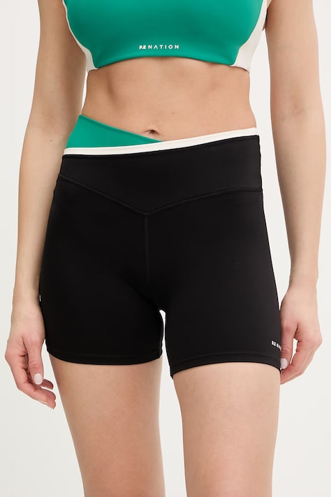 P.E Nation szorty treningowe Status damskie kolor czarny z nadrukiem high waist 244S226