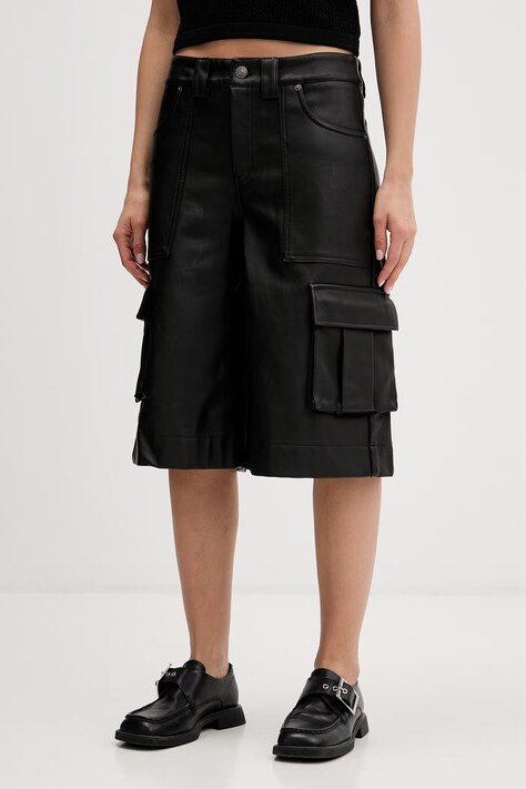 The Ragged Priest szorty cargo damskie czarne high waist