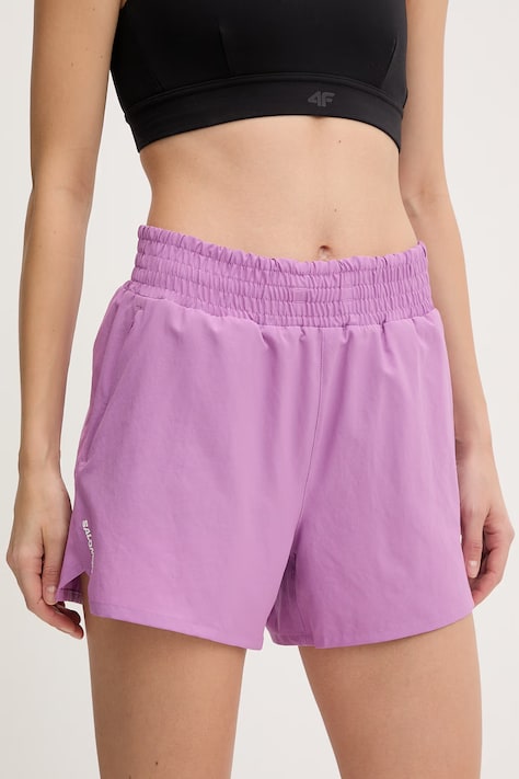 Salomon szorty treningowe damskie kolor fioletowy gładkie medium waist LC2773400