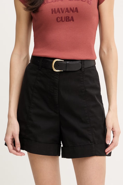 BOSS Orange szorty C Tanessa-D damskie kolor czarny gładkie high waist 50556391