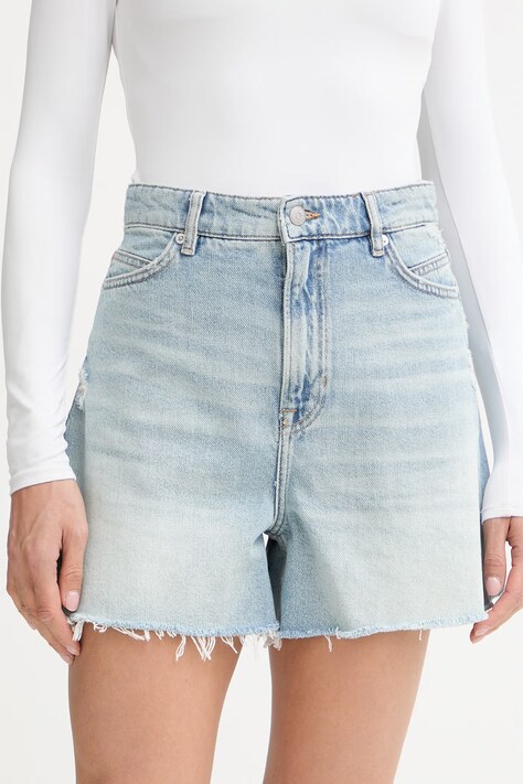 BOSS Orange шорти жіночі джинсові C SHORTS блакитні high waist 50558697