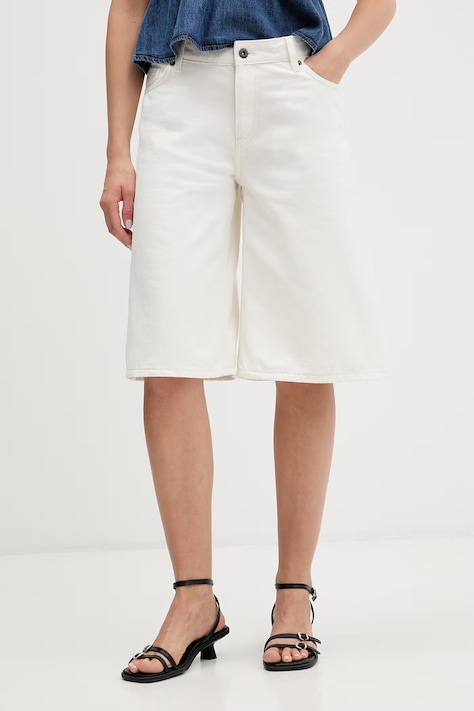 HUGO Blue бермуди жіночі джинсові Galola_B бежеві high waist 50556965