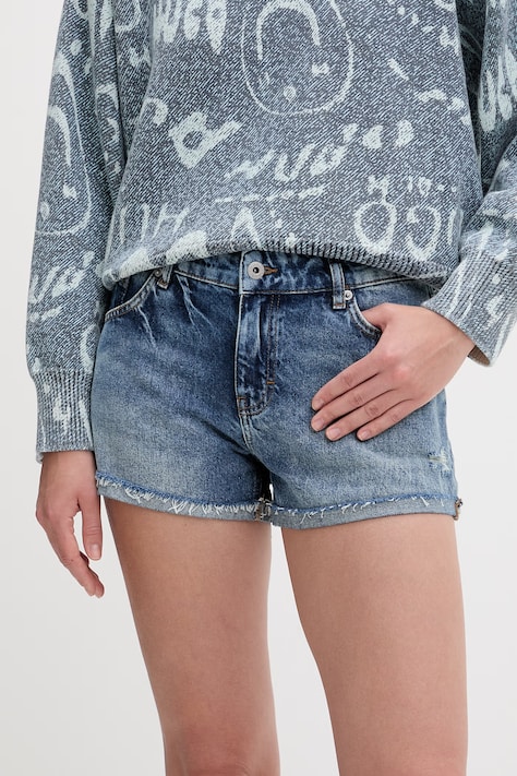 HUGO blu pantaloncini da donna in jeans Galimon_1_B blu high waist 50559052