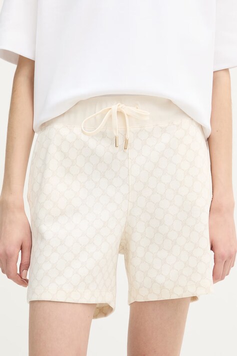 Joop! szorty damskie kolor beżowy wzorzyste high waist 30104352