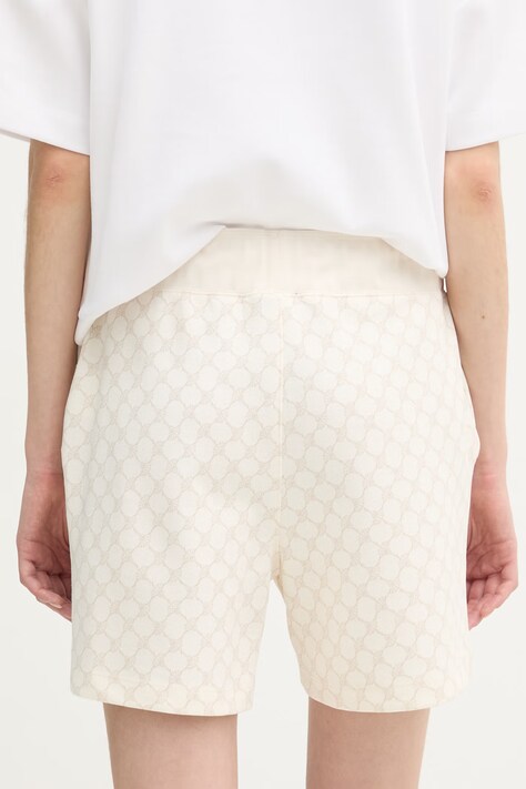 Joop! szorty damskie kolor beżowy wzorzyste high waist 30104352