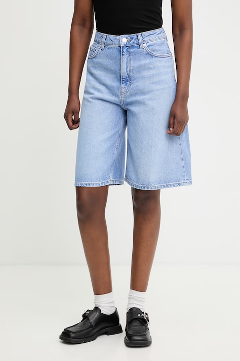 HUGO bermudy dámské džínové Gelita_1 modré high waist 50557010