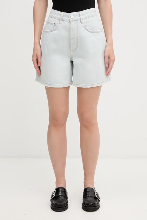 Anine Bing DELANEY SHORT - LUCID BLUE къс панталон от деним дамски син с висока талия A.05.12436.WHD64