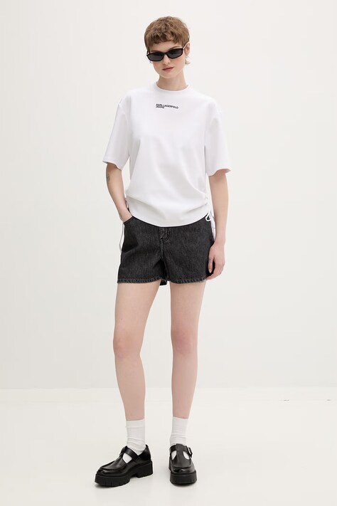 Karl Lagerfeld Jeans шорти жіночі бавовняні — SS26-SZD0I9, чорний — фото 2