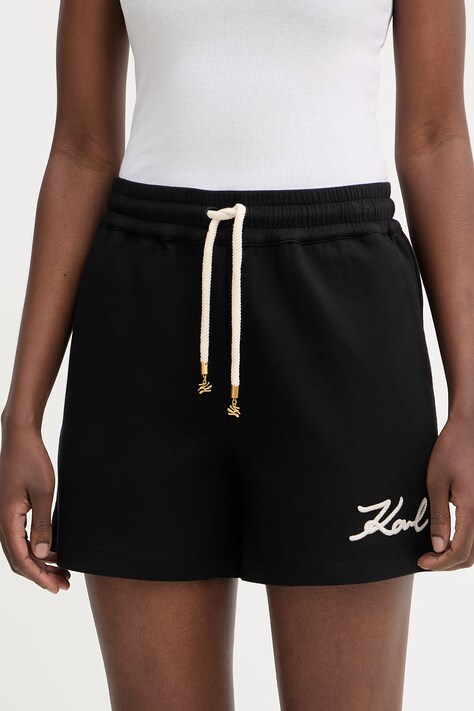 Karl Lagerfeld szorty dresowe damskie czarne high waist