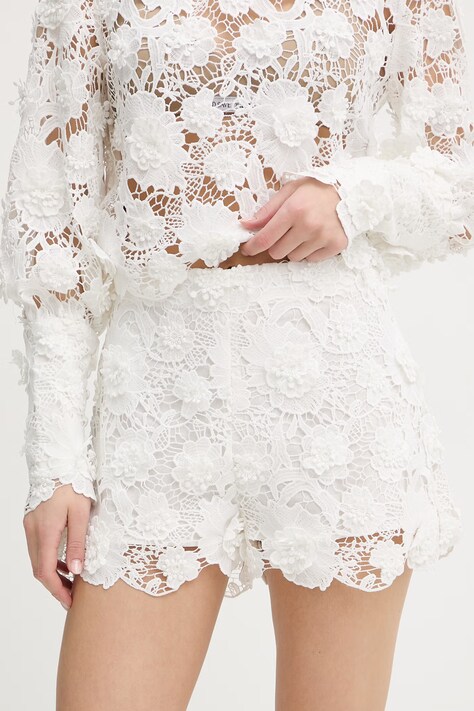 Bardot szorty damskie ażurowe beżowe 60374PB