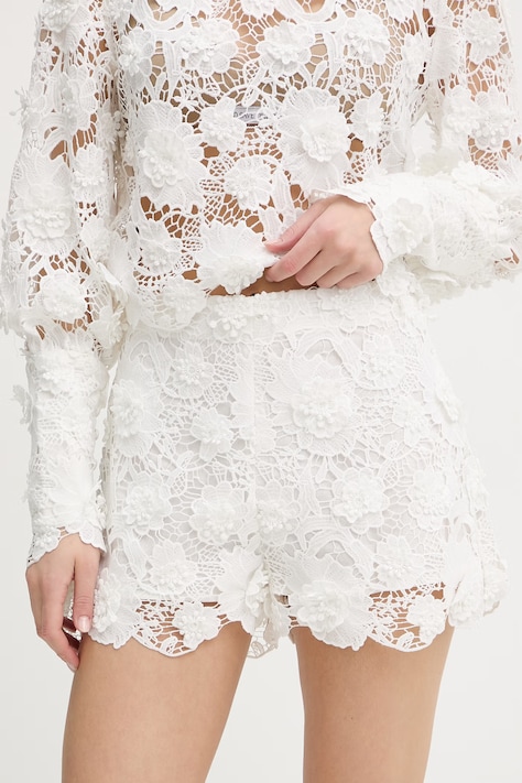 Bardot szorty damskie ażurowe beżowe 60374PB