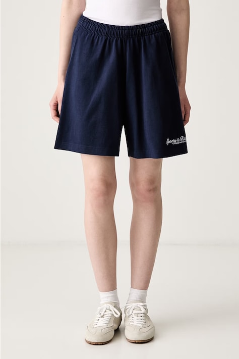 Sporty & Rich Syracuse sweat shorts cotton Women's navy high waist SH03975325BL106