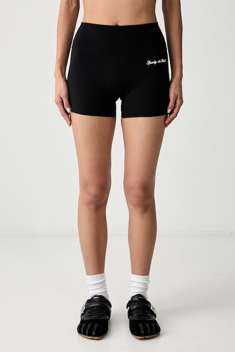 Sporty & Rich Signature Logo cycling shorts Women's black high waist SH05871326BA01