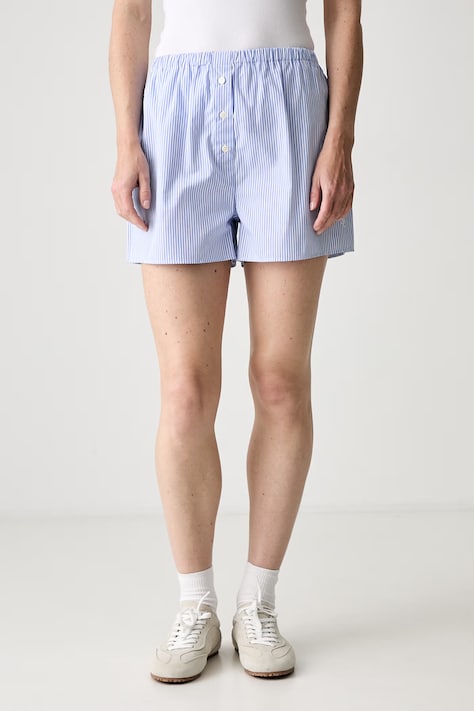 Sporty & Rich szorty bawełniane damskie niebieskie high waist SH035710302ST02