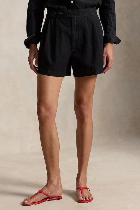 Polo Ralph Lauren szorty damskie bawełniane czarne regular waist 211A12953