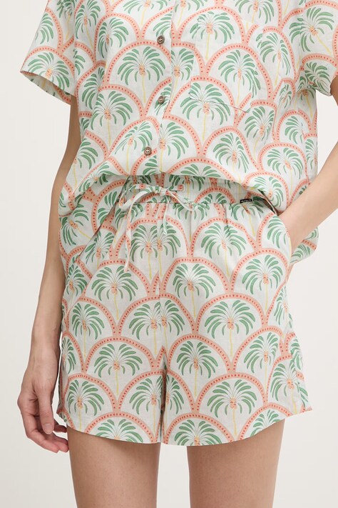 Hurley szorty damskie bawełniane BEACH białe regular waist WSHEU00002