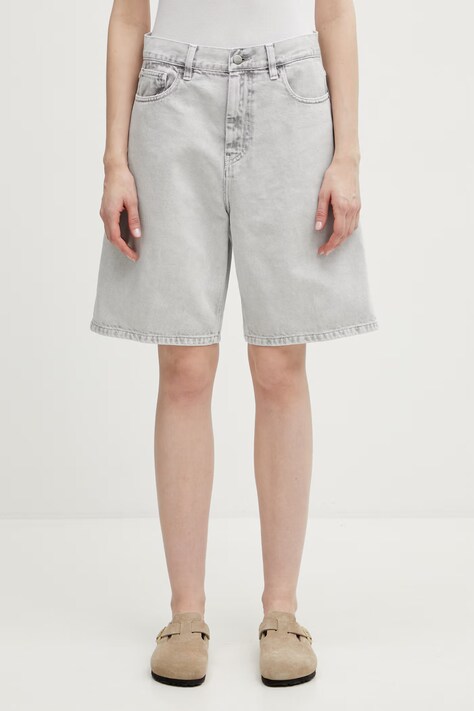 Carhartt WIP W' Brandon Short jeansowe damskie szare high waist I036530.895F